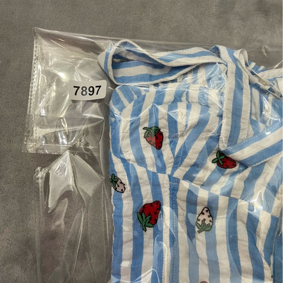 New! Anthropologie Maeve Blue White Striped Embroidered Cami Top 27897 - Picture 7 of 9